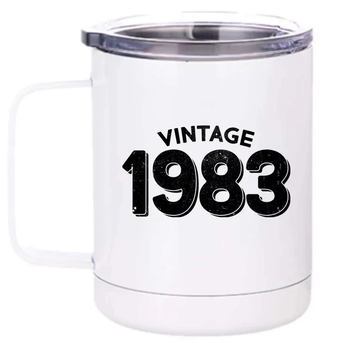 Distressed Vintage 1983 40th Birthday Front & Back 12oz Stainless Steel Tumbler Cup