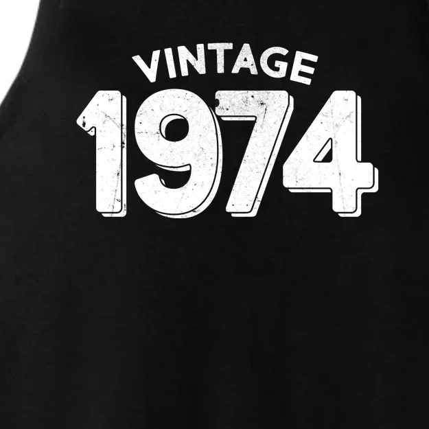 Distressed Vintage 1974 50th Birthday Ladies Tri-Blend Wicking Tank