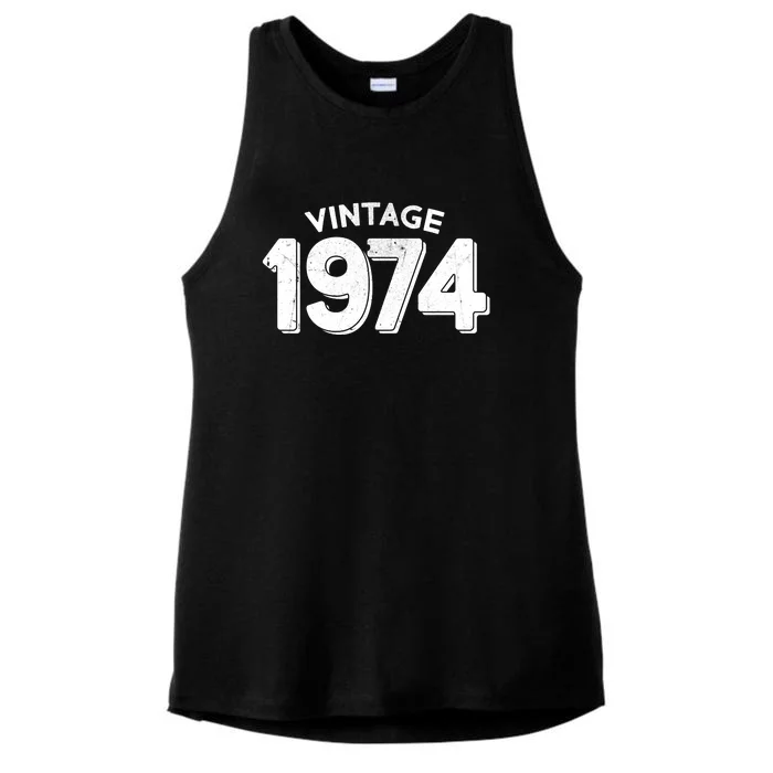 Distressed Vintage 1974 50th Birthday Ladies Tri-Blend Wicking Tank