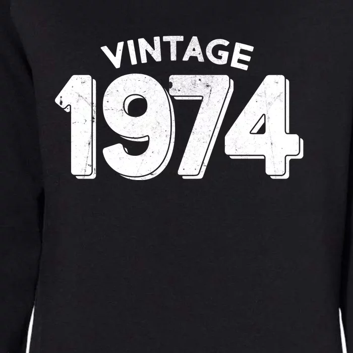 Distressed Vintage 1974 50th Birthday Womens California Wash Sweatshirt