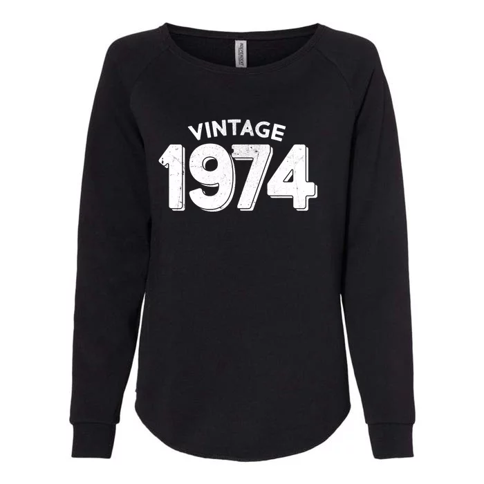 Distressed Vintage 1974 50th Birthday Womens California Wash Sweatshirt