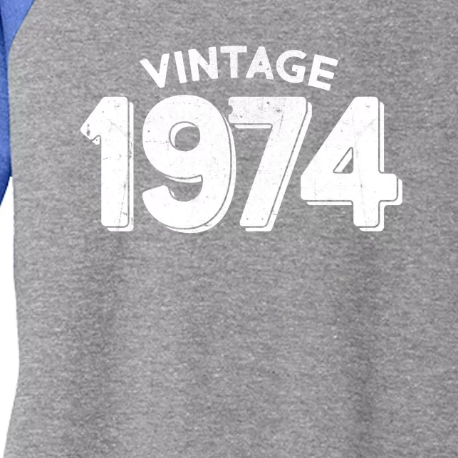 Distressed Vintage 1974 50th Birthday Women's Tri-Blend 3/4-Sleeve Raglan Shirt