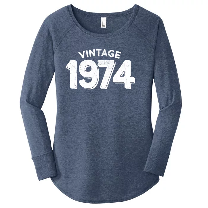 Distressed Vintage 1974 50th Birthday Women's Perfect Tri Tunic Long Sleeve Shirt