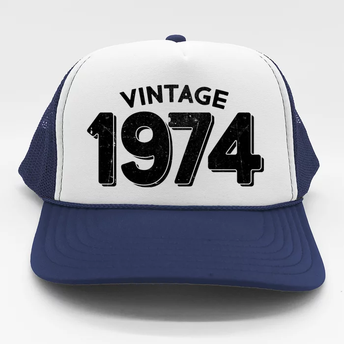 Distressed Vintage 1974 50th Birthday Trucker Hat