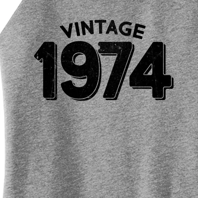 Distressed Vintage 1974 50th Birthday Women’s Perfect Tri Rocker Tank