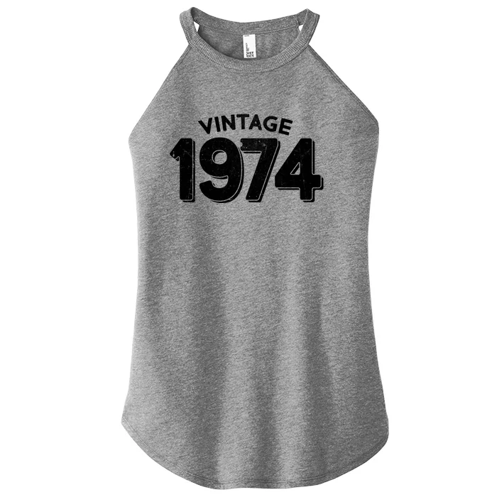 Distressed Vintage 1974 50th Birthday Women’s Perfect Tri Rocker Tank