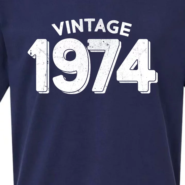 Distressed Vintage 1974 50th Birthday Sueded Cloud Jersey T-Shirt