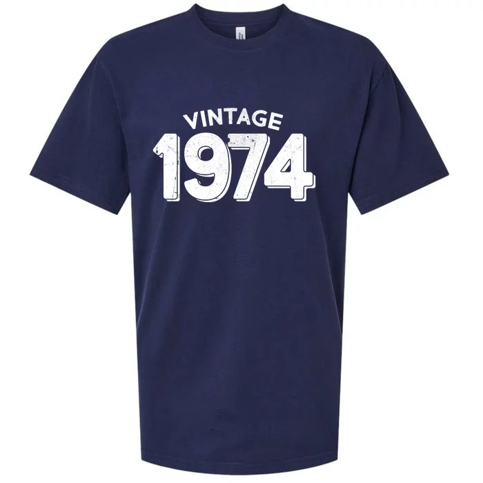 Distressed Vintage 1974 50th Birthday Sueded Cloud Jersey T-Shirt