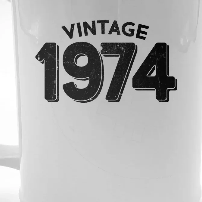 Distressed Vintage 1974 50th Birthday Front & Back Beer Stein