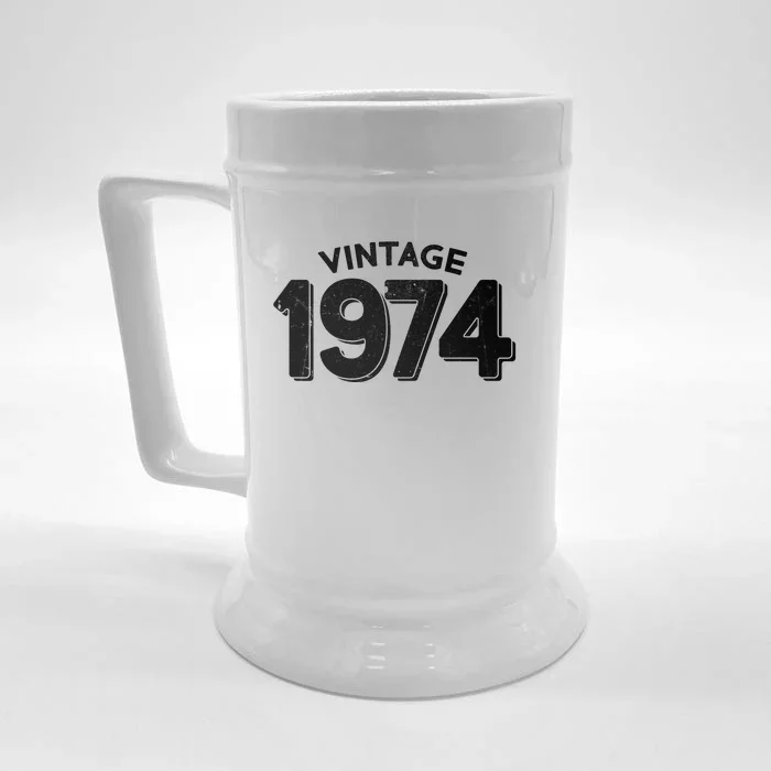 Distressed Vintage 1974 50th Birthday Front & Back Beer Stein