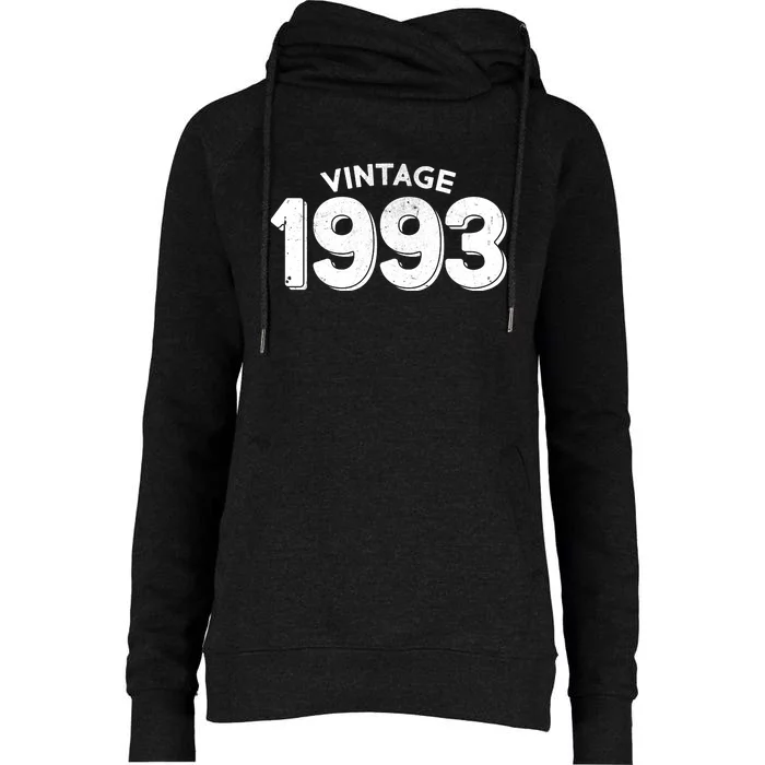 Distressed Vintage 1993 30th Birthday Womens Funnel Neck Pullover Hood