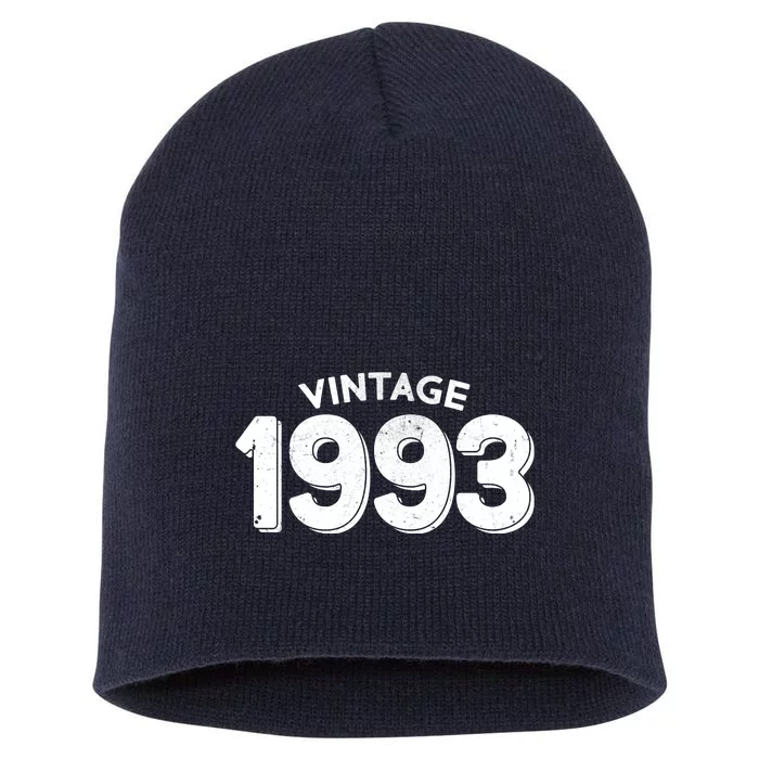 Distressed Vintage 1993 30th Birthday Short Acrylic Beanie