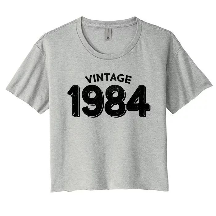 Distressed Vintage 1984 40th Birthday Women's Crop Top Tee