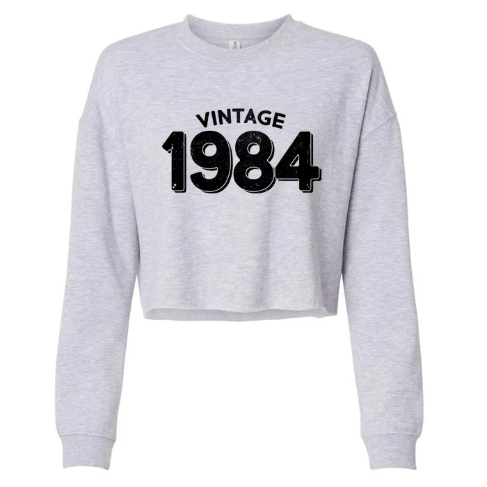 Distressed Vintage 1984 40th Birthday Cropped Pullover Crew