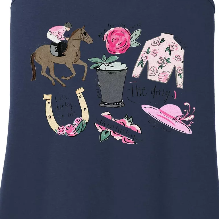 Derby Vibes 150th Horse Racing Ky Derby Day Ladies Essential Tank