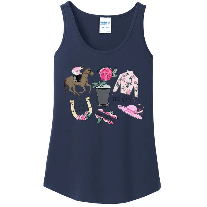 Derby Vibes 150th Horse Racing Ky Derby Day Ladies Essential Tank