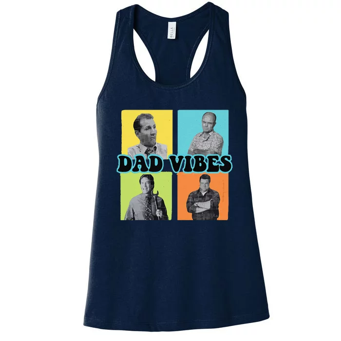 Dad Vibes 90s Dad Vibes Retro Funny Women's Racerback Tank