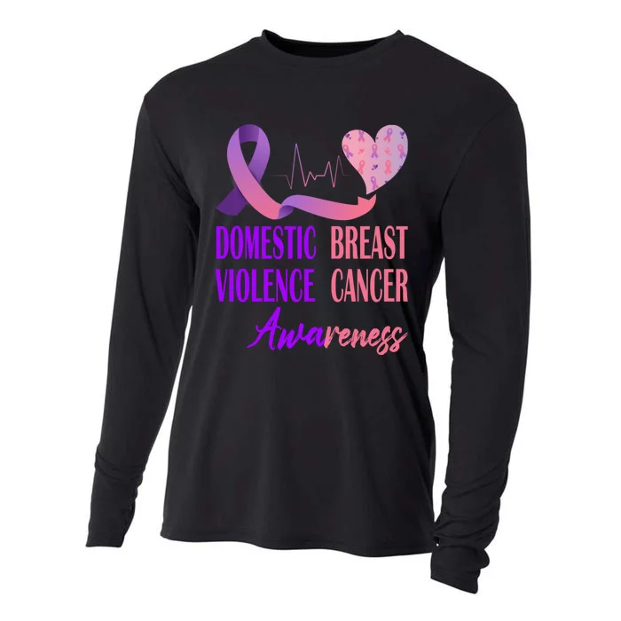 Domestic Violence And Breast Cancer Awareness Month Support Cooling Performance Long Sleeve Crew