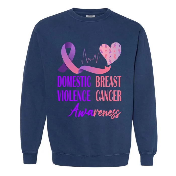 Domestic Violence And Breast Cancer Awareness Month Support Garment-Dyed Sweatshirt