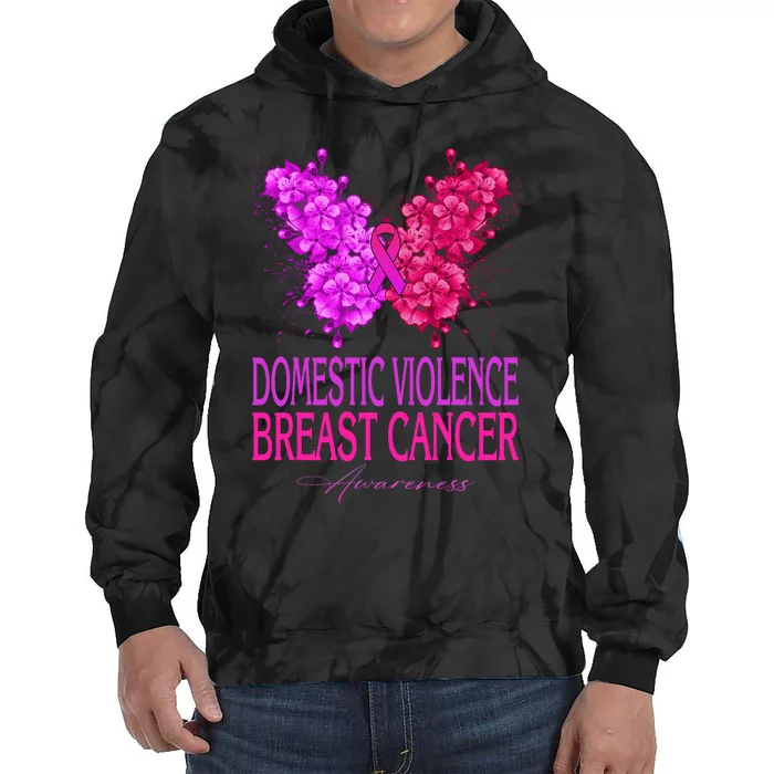 Domestic Violence And Breast Cancer Awareness Month Tie Dye Hoodie