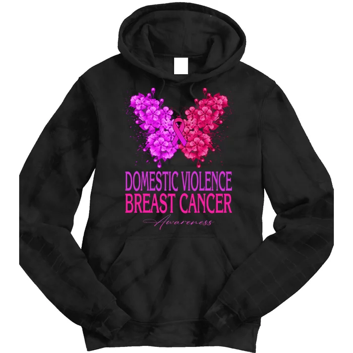 Domestic Violence And Breast Cancer Awareness Month Tie Dye Hoodie