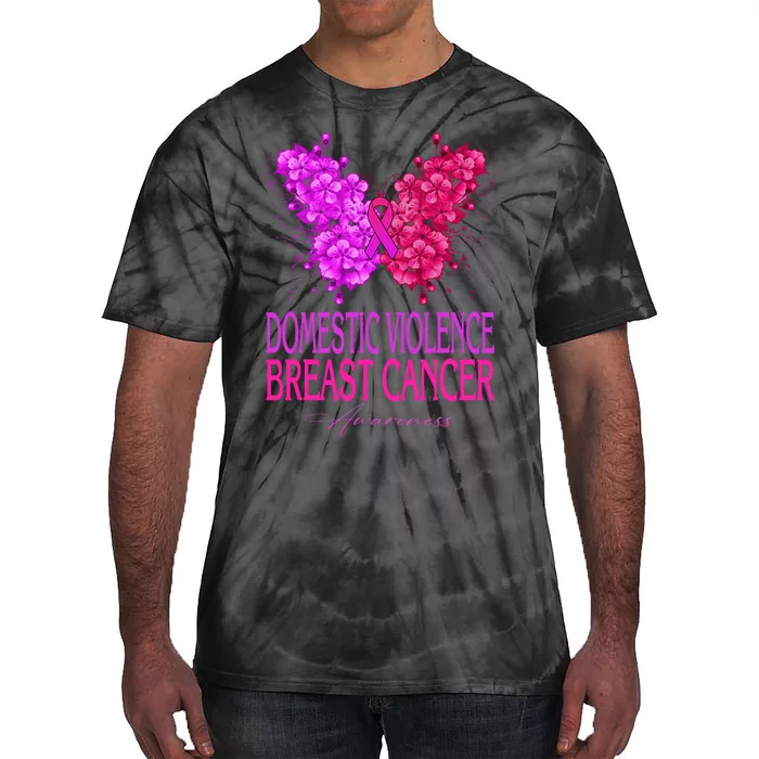 Domestic Violence And Breast Cancer Awareness Month Tie-Dye T-Shirt