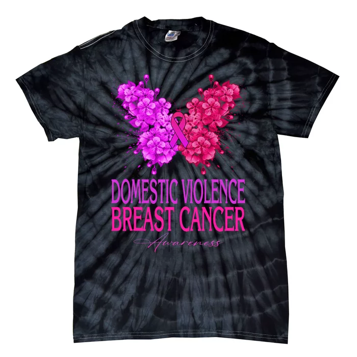 Domestic Violence And Breast Cancer Awareness Month Tie-Dye T-Shirt