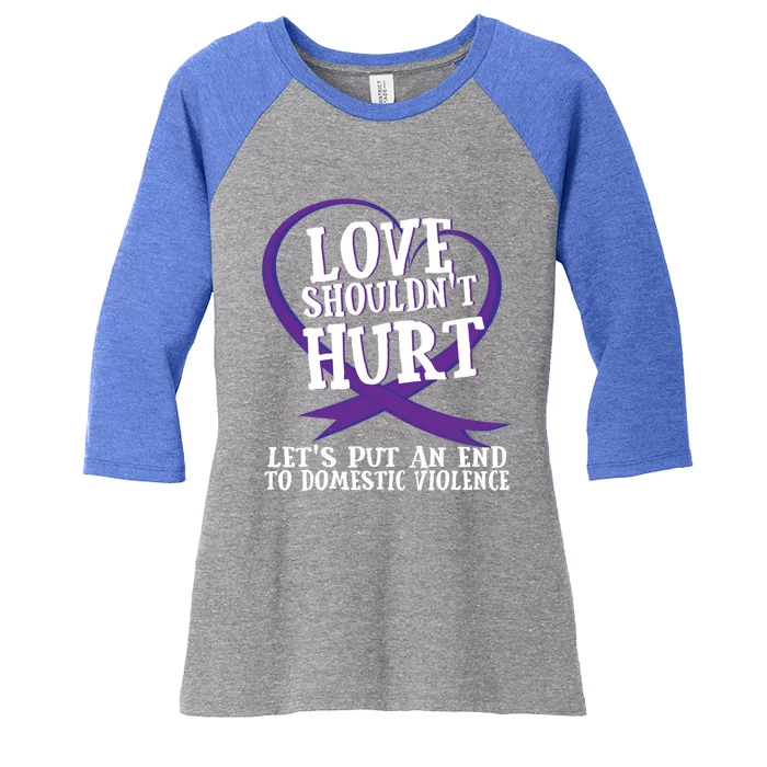 Domestic Violence Awareness Survivor Support Month Great Gift Women's Tri-Blend 3/4-Sleeve Raglan Shirt