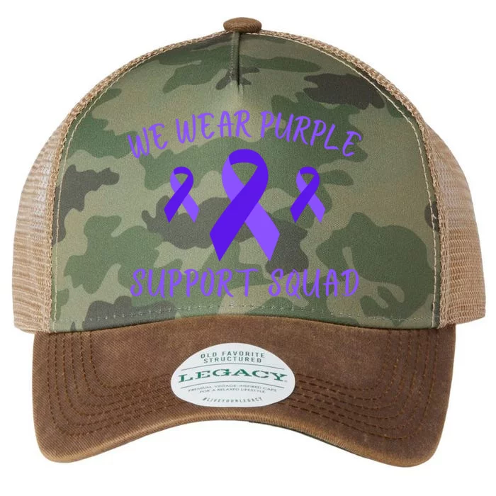 Domestic Violence Awareness Purple Ribbon In October We Wear Purple Legacy Tie Dye Trucker Hat