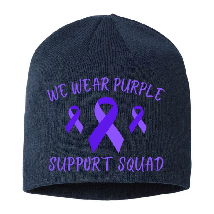 Domestic Violence Awareness Purple Ribbon In October We Wear Purple 8 1/2in Sustainable Knit Beanie