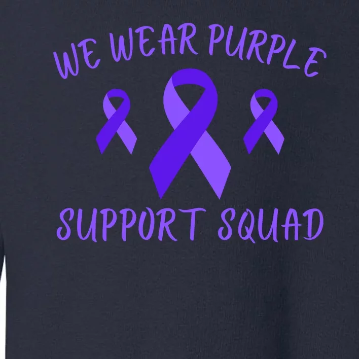 Domestic Violence Awareness Purple Ribbon In October We Wear Purple Toddler Sweatshirt