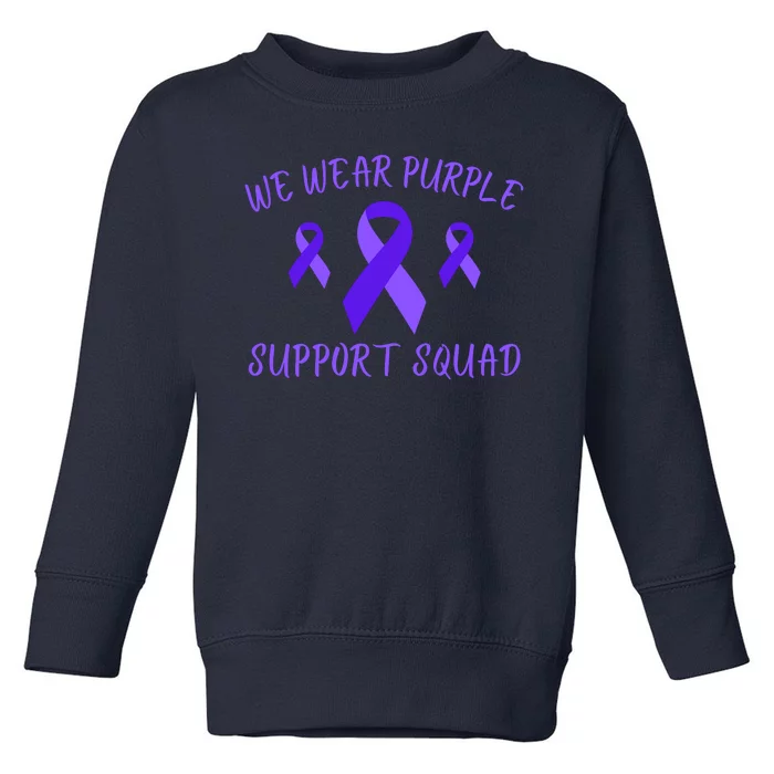 Domestic Violence Awareness Purple Ribbon In October We Wear Purple Toddler Sweatshirt