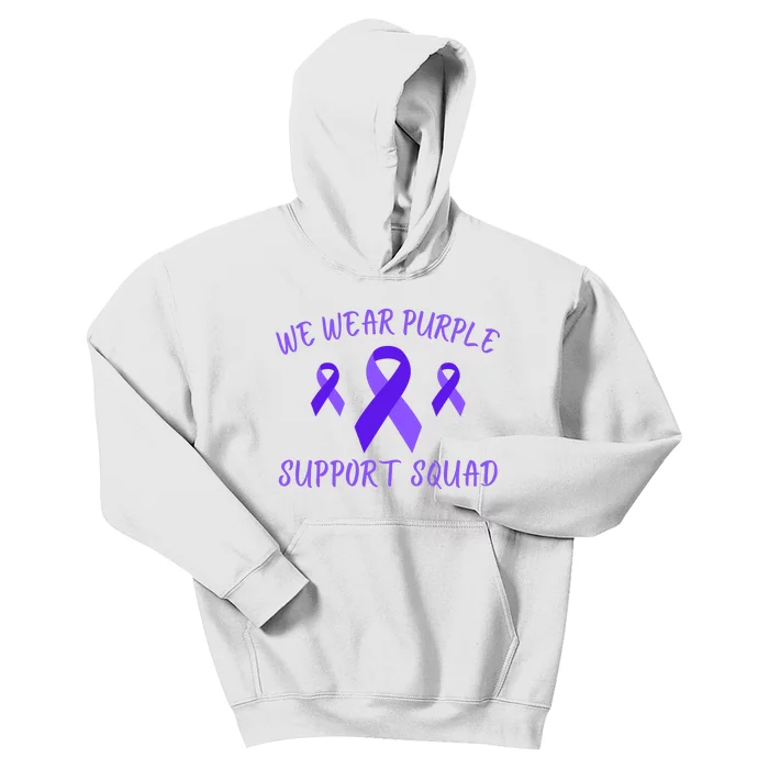 Domestic Violence Awareness Purple Ribbon In October We Wear Purple Kids Hoodie