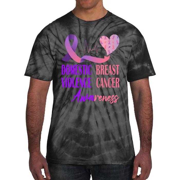 Domestic Violence And Breast Cancer Awareness Month Support Tie-Dye T-Shirt