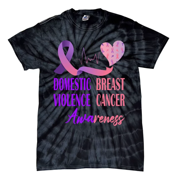 Domestic Violence And Breast Cancer Awareness Month Support Tie-Dye T-Shirt