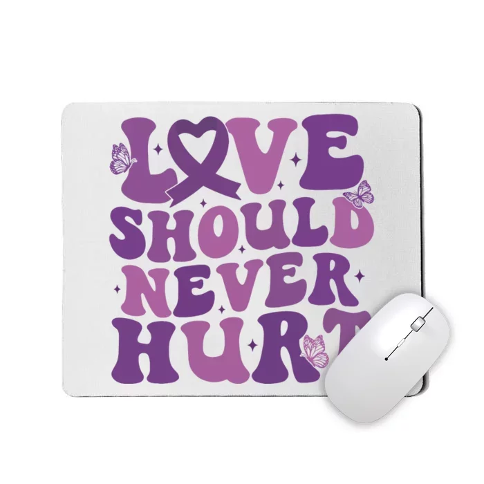 Domestic Violence Awareness Love Should Never Hurt Mousepad