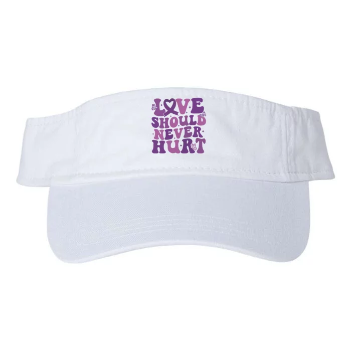 Domestic Violence Awareness Love Should Never Hurt Valucap Bio-Washed Visor