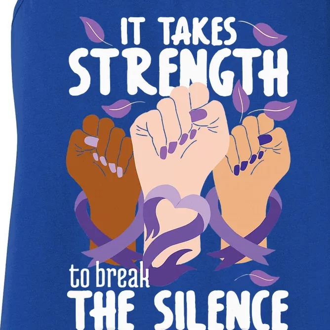 Domestic Violence Awareness Break The Silence Women's Racerback Tank