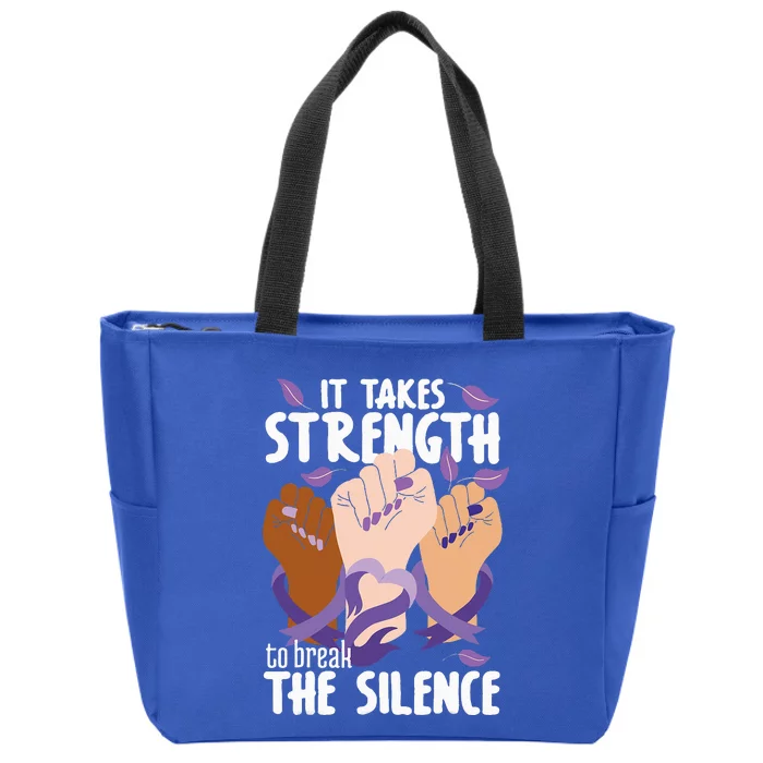 Domestic Violence Awareness Break The Silence Zip Tote Bag