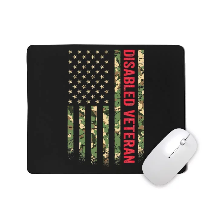 Disabled Veteran American Flag Camouflage Camo Patriotic Vet Mousepad