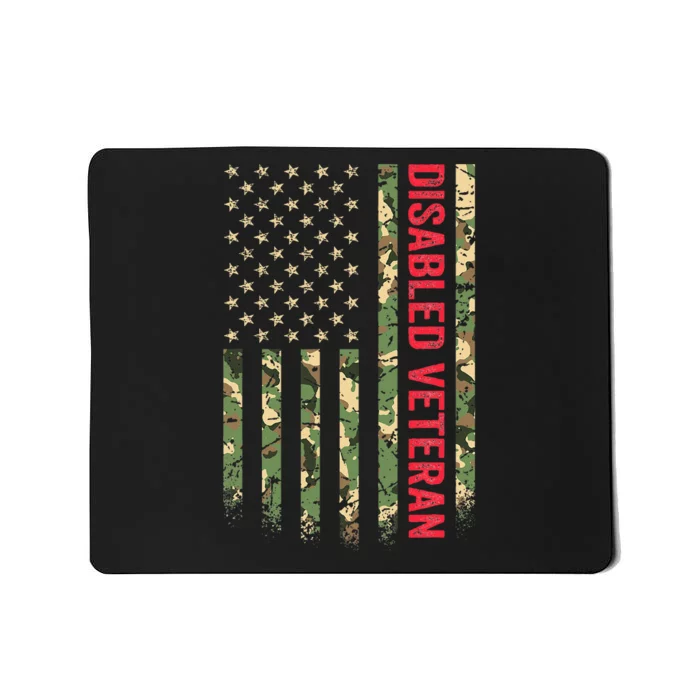 Disabled Veteran American Flag Camouflage Camo Patriotic Vet Mousepad