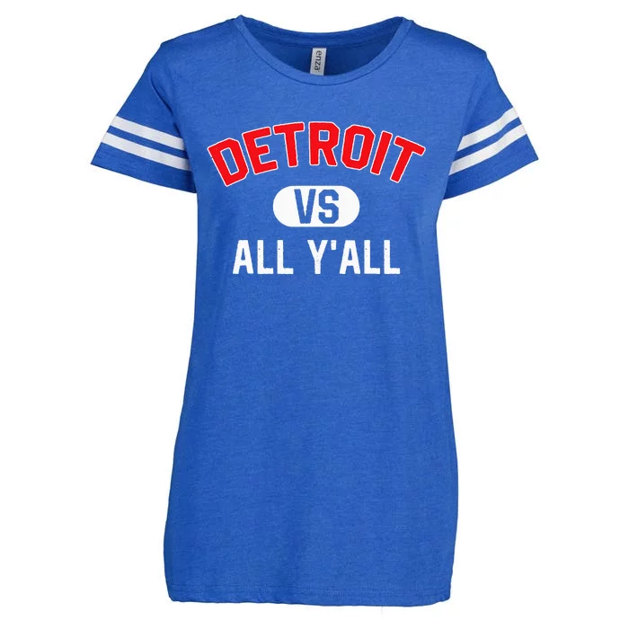 D.E.T.R.O.I.T Vs All Yall Funny Detroit Enza Ladies Jersey Football T-Shirt