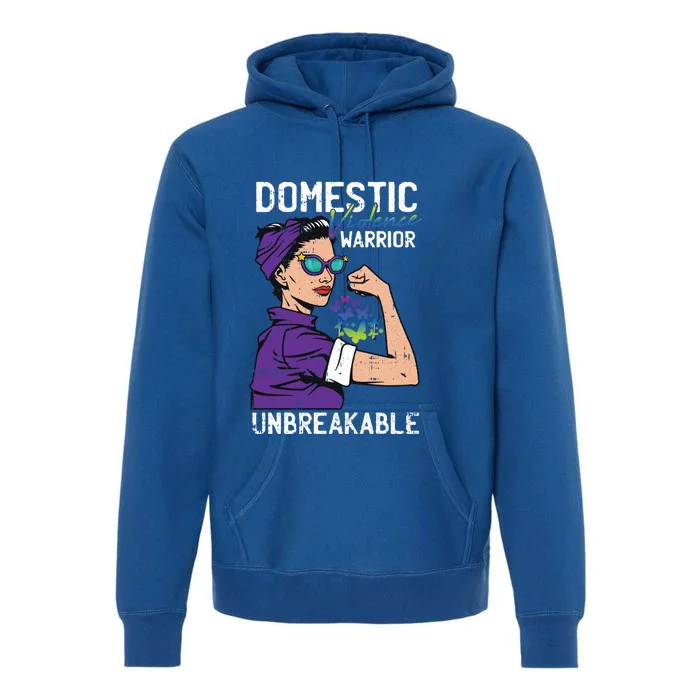 Domestic Violence Awareness Warrior Unbreakable Survivor Gift Premium Hoodie