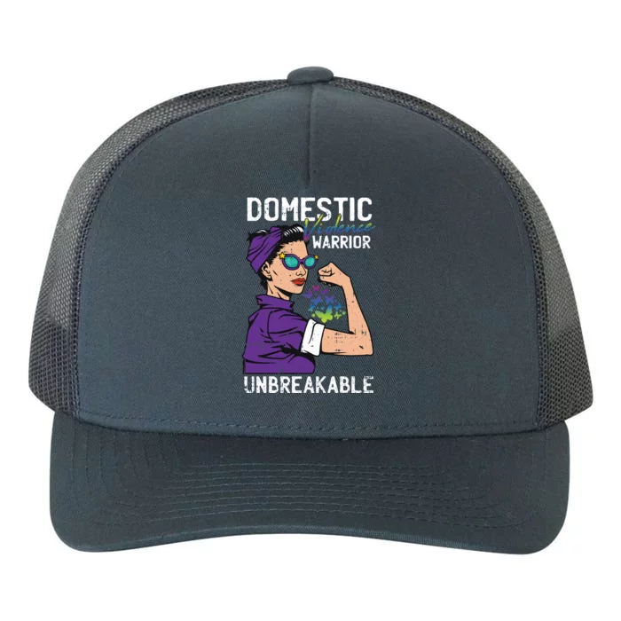 Domestic Violence Awareness Warrior Unbreakable Survivor Funny Gift Yupoong Adult 5-Panel Trucker Hat