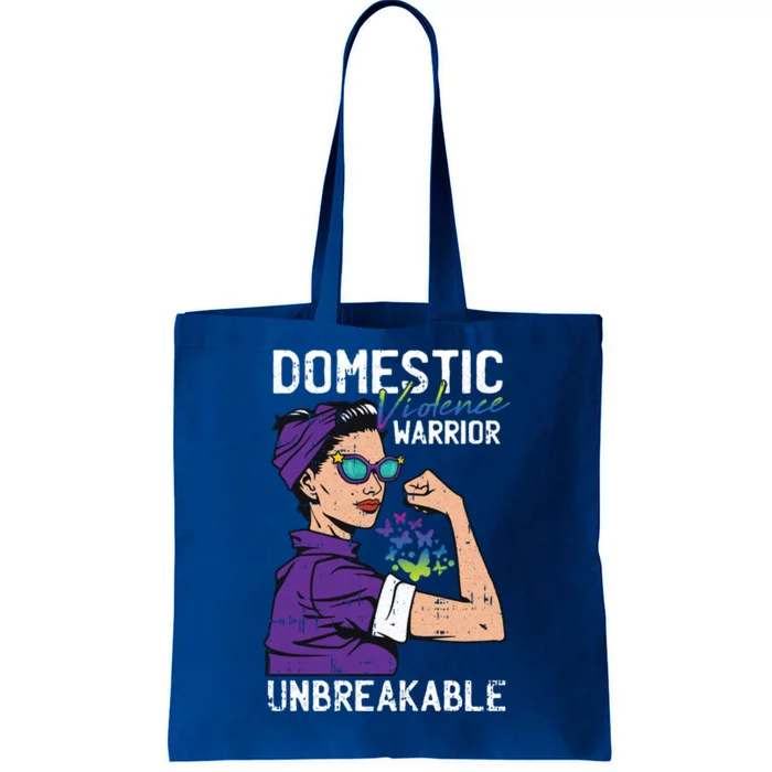 Domestic Violence Awareness Warrior Unbreakable Survivor Gift Tote Bag