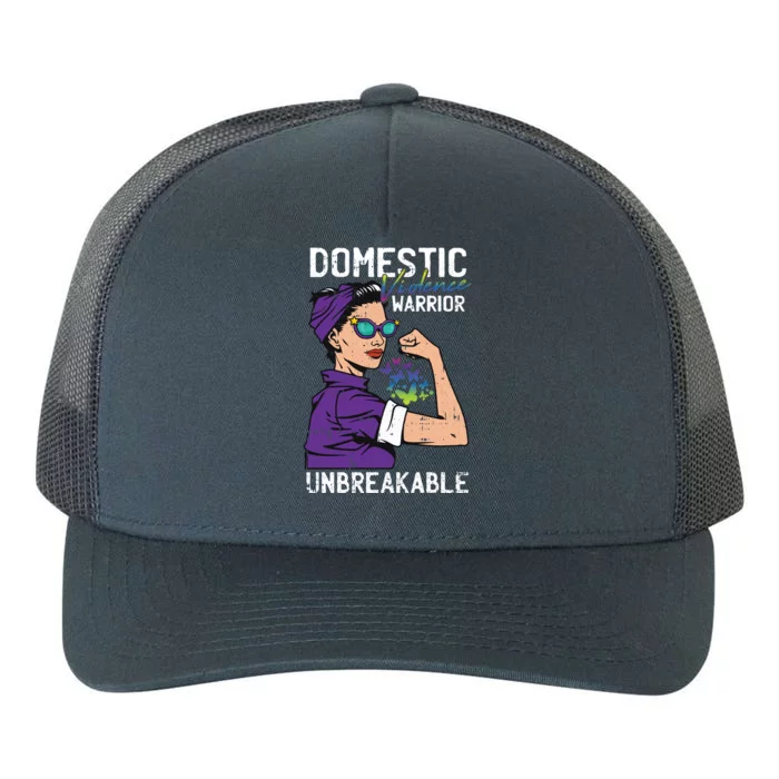 Domestic Violence Awareness Warrior Unbreakable Survivor Gift Yupoong Adult 5-Panel Trucker Hat