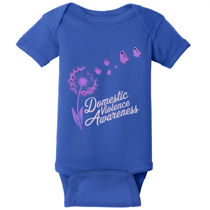 Domestic Violence Awareness Month Purple Ribbon Baby Bodysuit