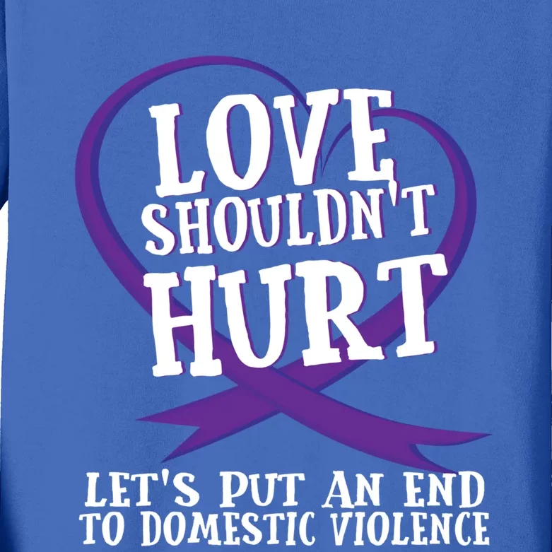 Domestic Violence Awareness Survivor Support Month Gift Kids Long Sleeve Shirt