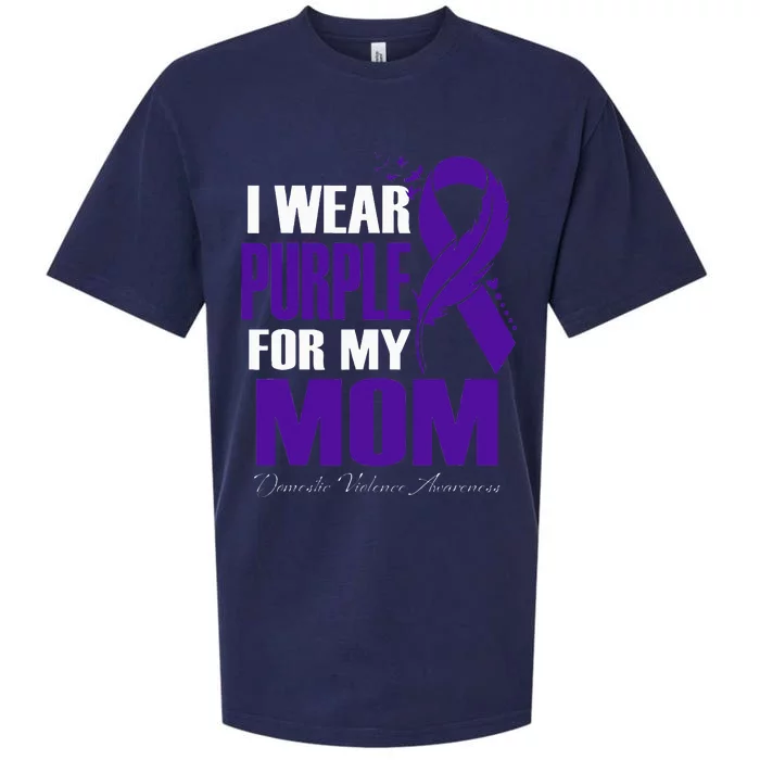 Domestic Violence Awareness I Wear Purple For My Mom Sueded Cloud Jersey T-Shirt