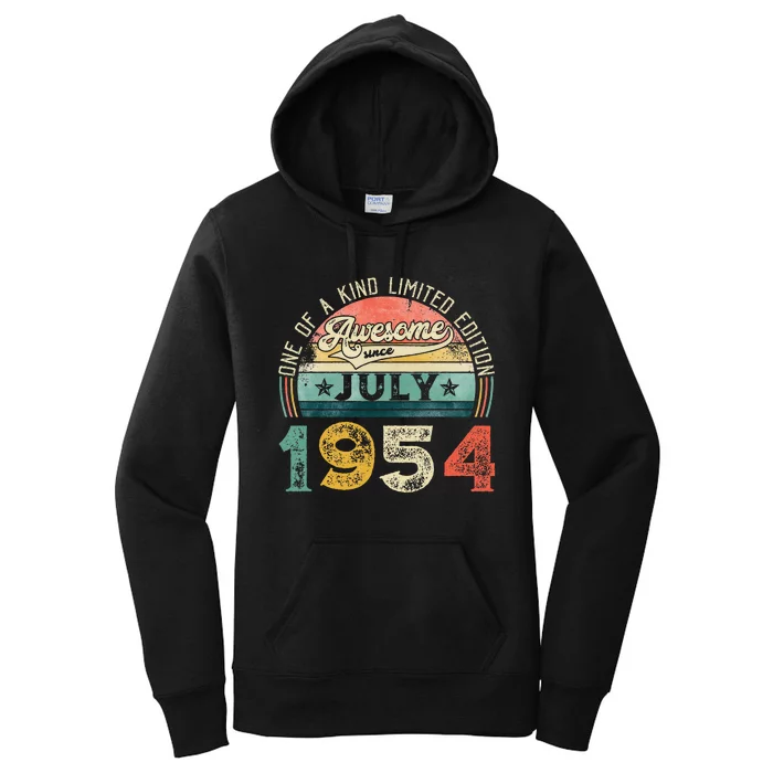 Distressed Vintage Awesome Since July 1954 69th Birthday Women's Pullover Hoodie